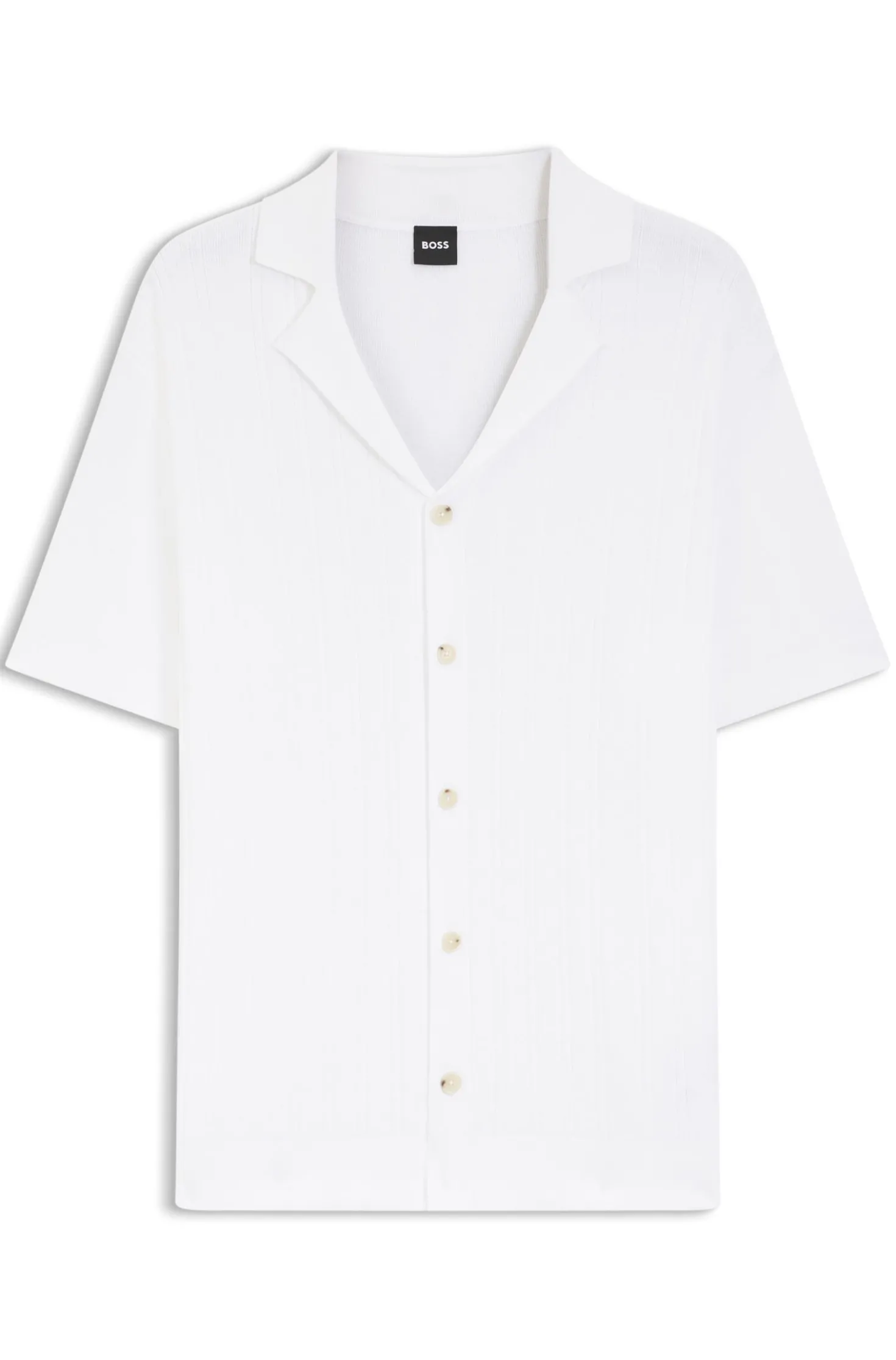Regular-fit cardigan in striped cotton