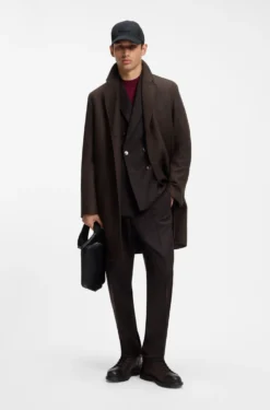 Regular-fit coat in a virgin-wool blend