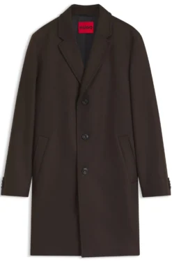 Regular-fit coat in a virgin-wool blend