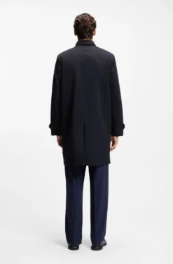 Regular-fit coat in water-repellent gabardine