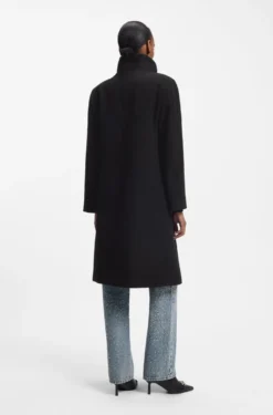 Regular-fit coat with asymmetric zip