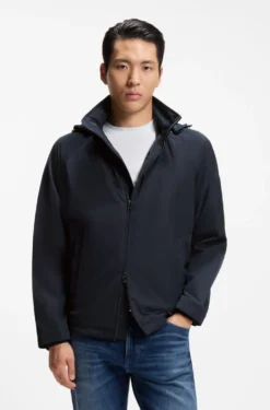 Regular-fit hooded jacket with water-repellent finish
