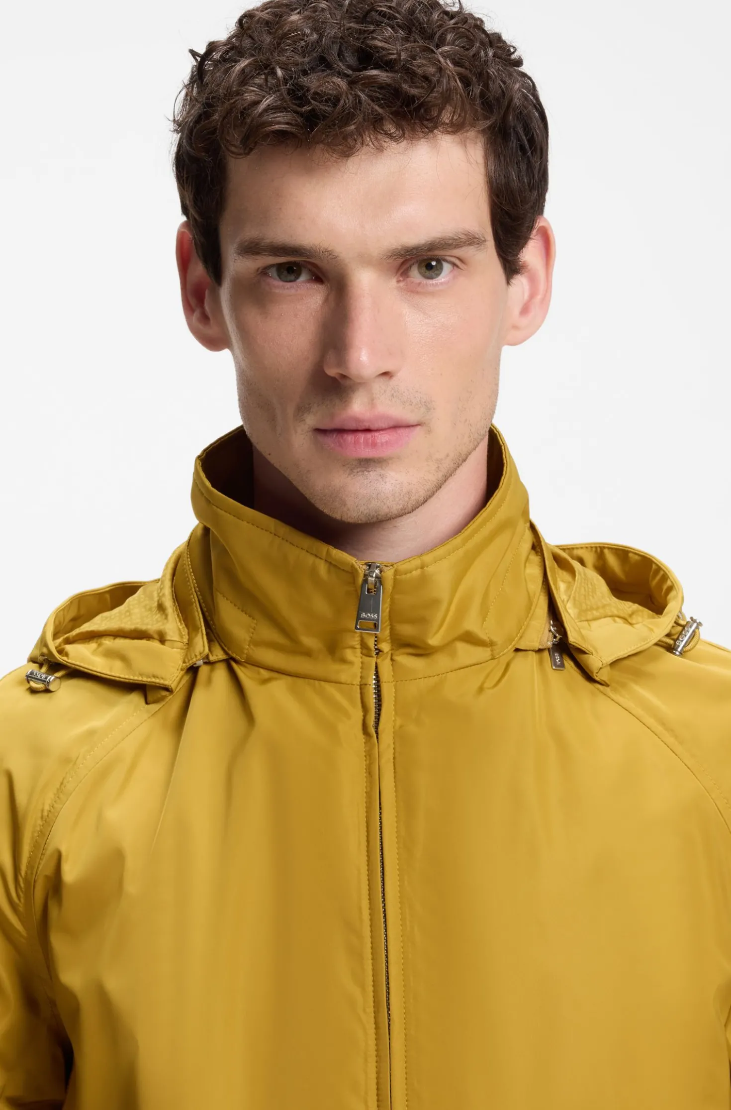 Regular-fit hooded jacket with water-repellent finish