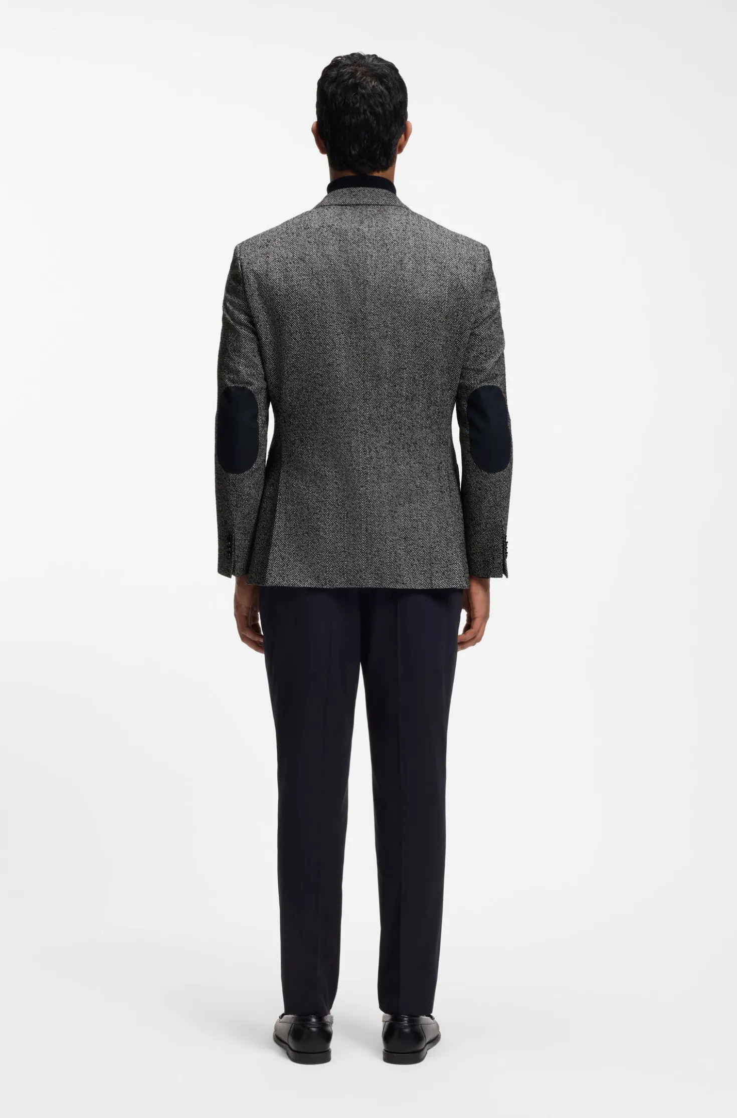 Regular-fit jacket in a herringbone wool blend
