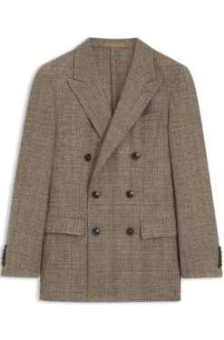 Regular-fit jacket in silk and virgin wool