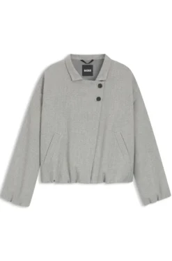 Regular-fit jacket in stretch sharkskin
