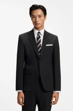 Regular-fit jacket in stretch wool