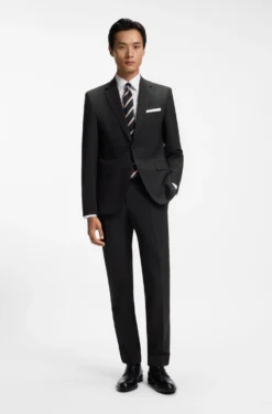 Regular-fit jacket in stretch wool
