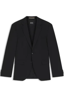 Regular-fit jacket in stretch wool