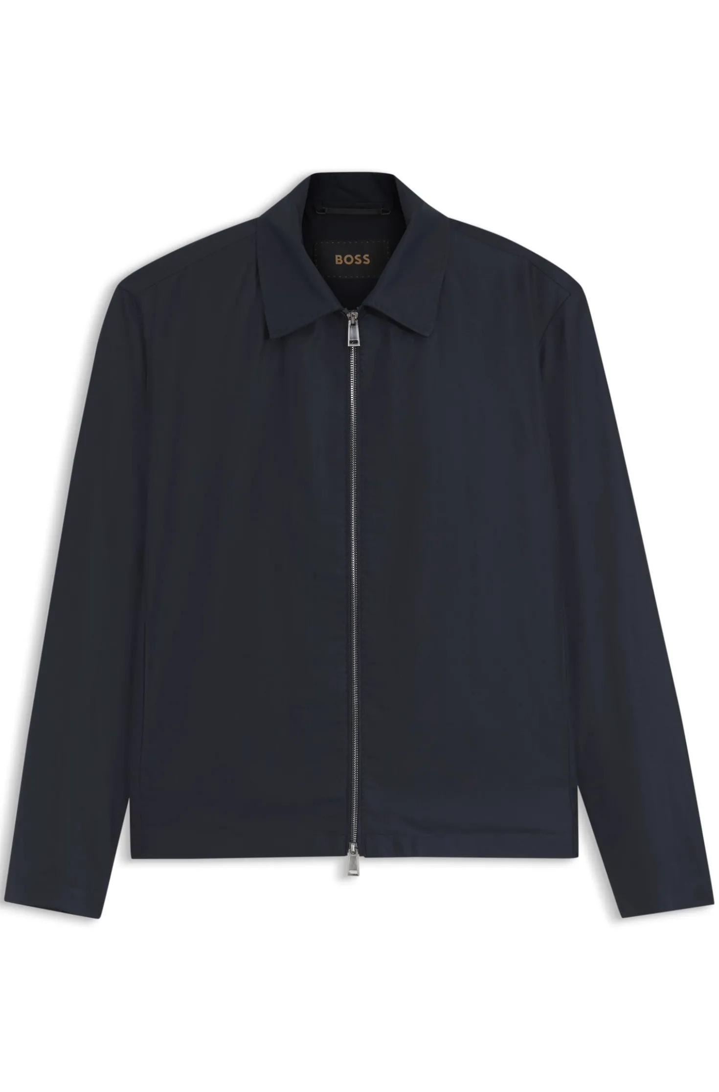 Regular-fit jacket in water-repellent coated fabric