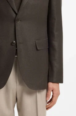 Regular-fit jacket in wool, linen, silk and cashmere
