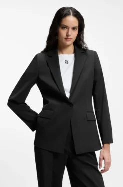 Regular-fit jacket with notch lapels
