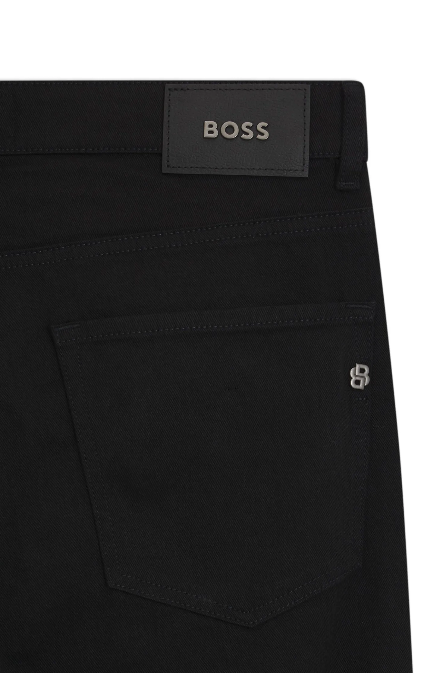 Regular-fit jeans in black stretch denim