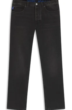 Regular-fit jeans in black washed denim