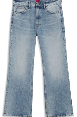 Regular-fit jeans in blue denim with flared leg