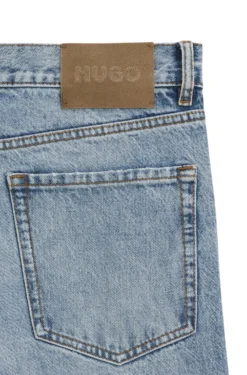 Regular-fit jeans in blue denim with flared leg