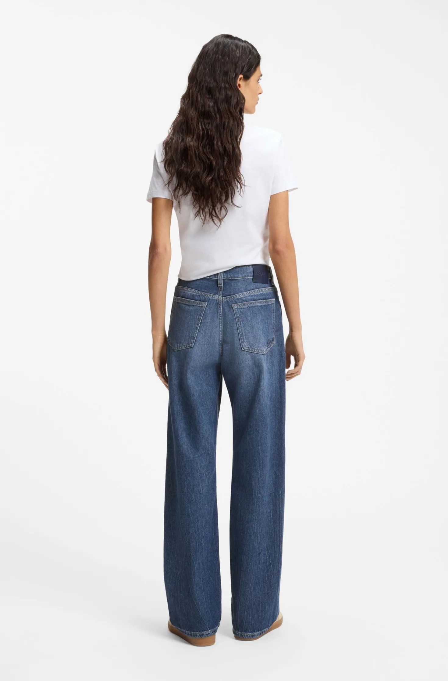 Regular-fit jeans in blue marbled denim
