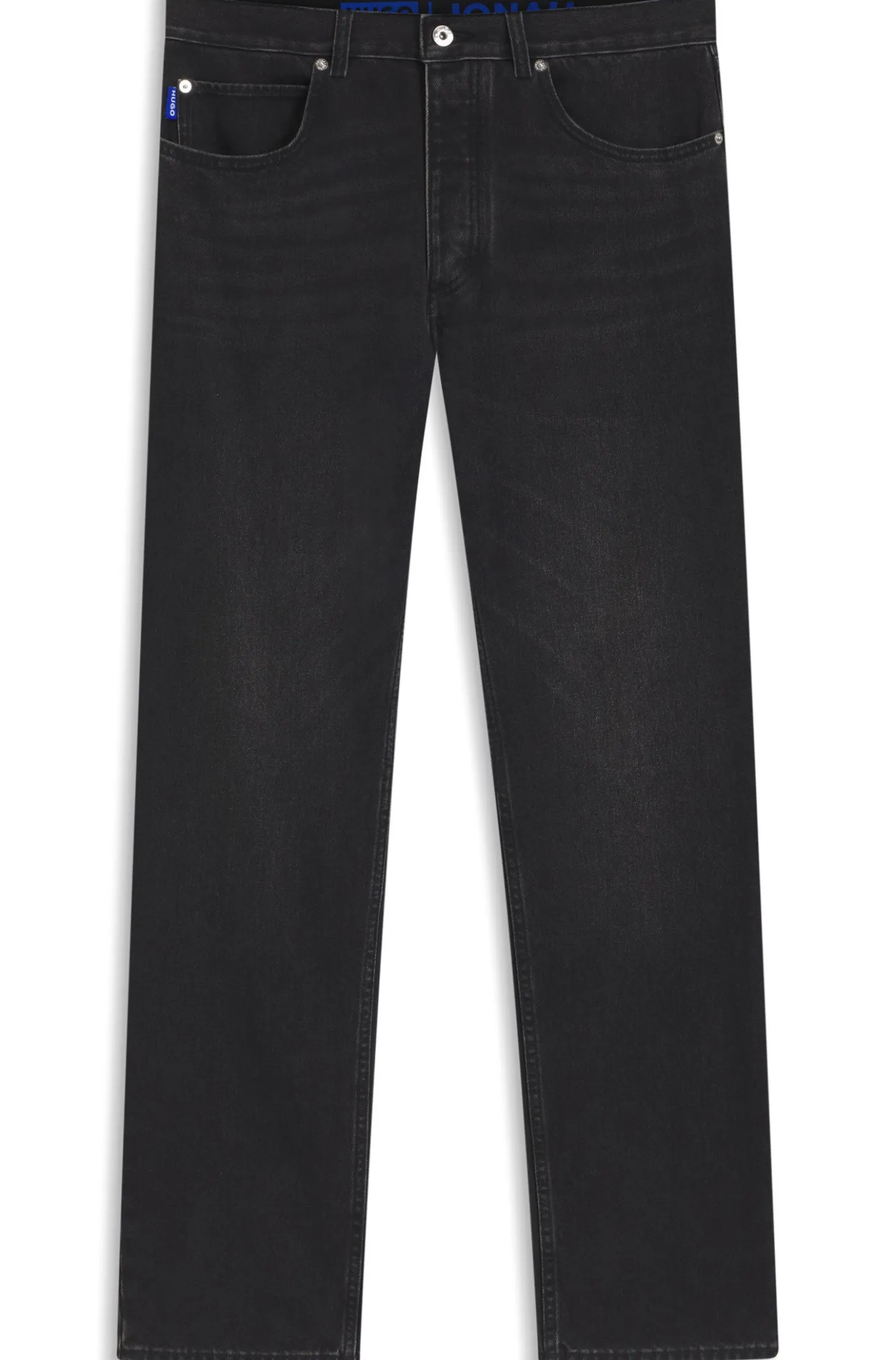 Regular-fit jeans in dark-grey denim