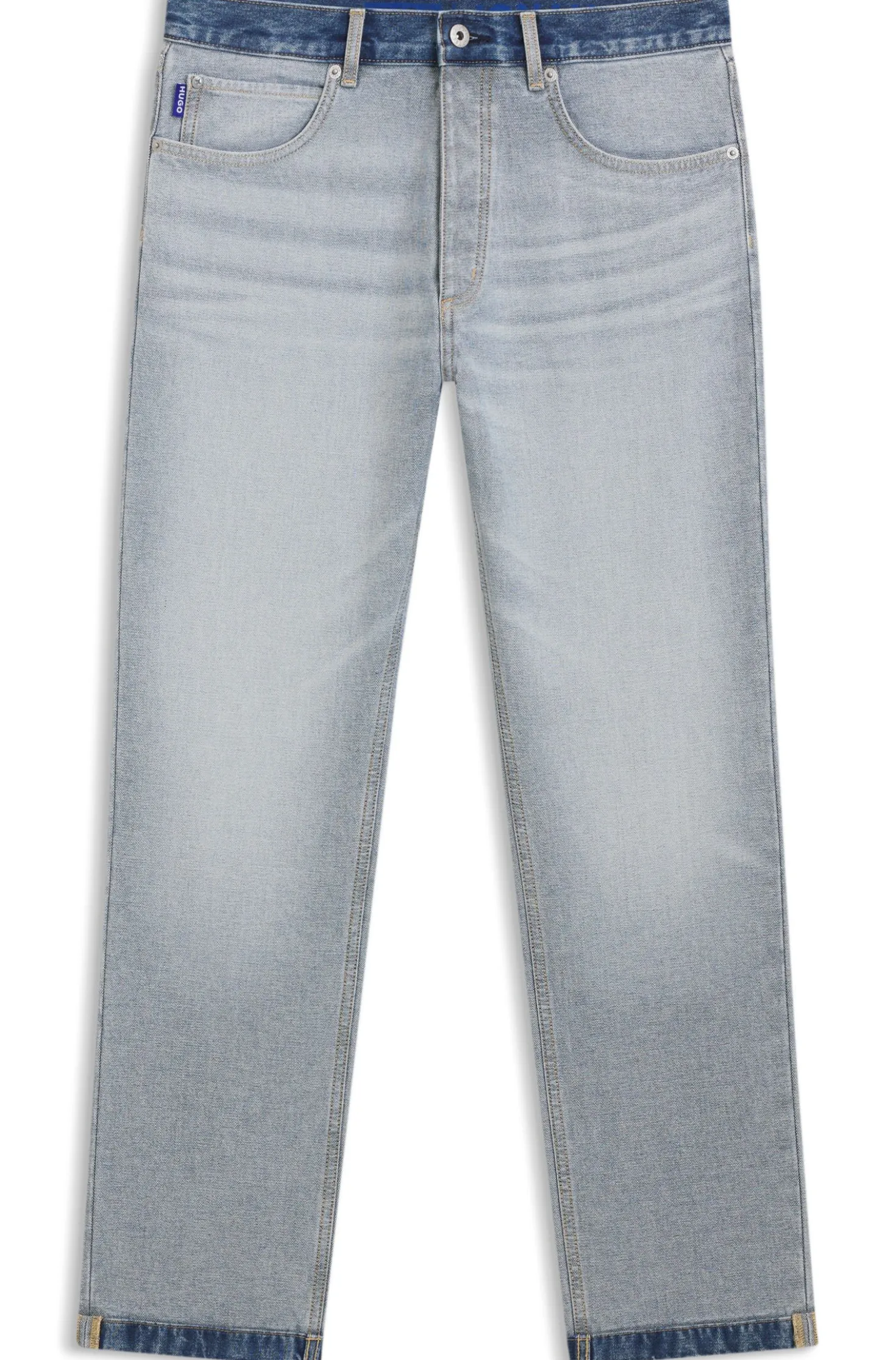 Regular-fit jeans in inside-out denim