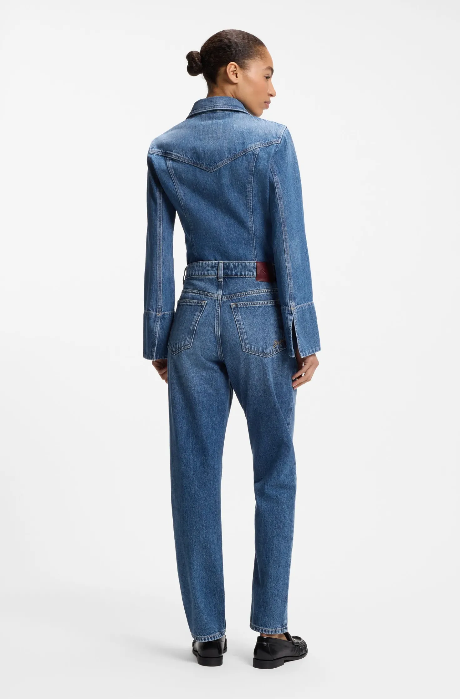 Regular-fit jeans in mid-dark peachy-soft denim