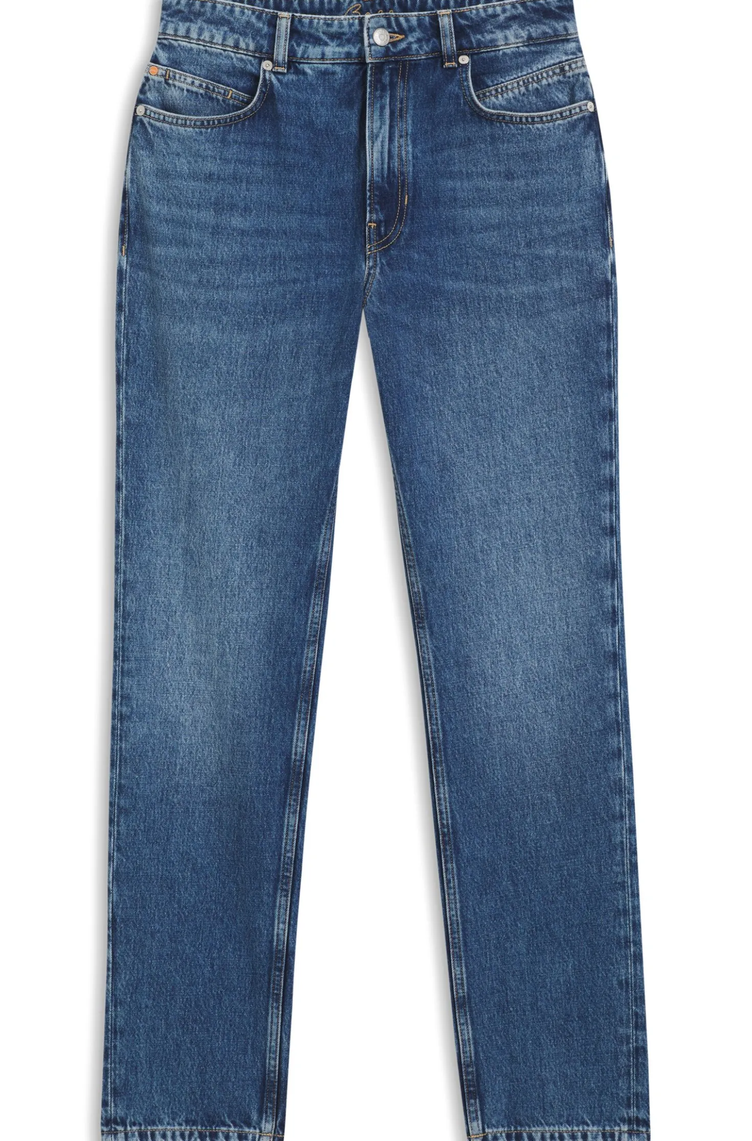 Regular-fit jeans in mid-dark peachy-soft denim