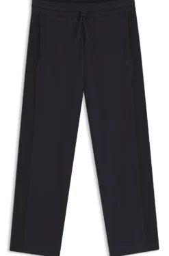 Regular-fit jersey trousers with jacquard tape