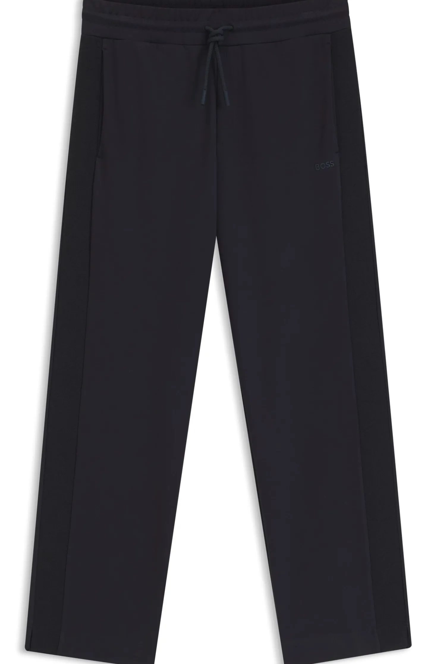 Regular-fit jersey trousers with jacquard tape