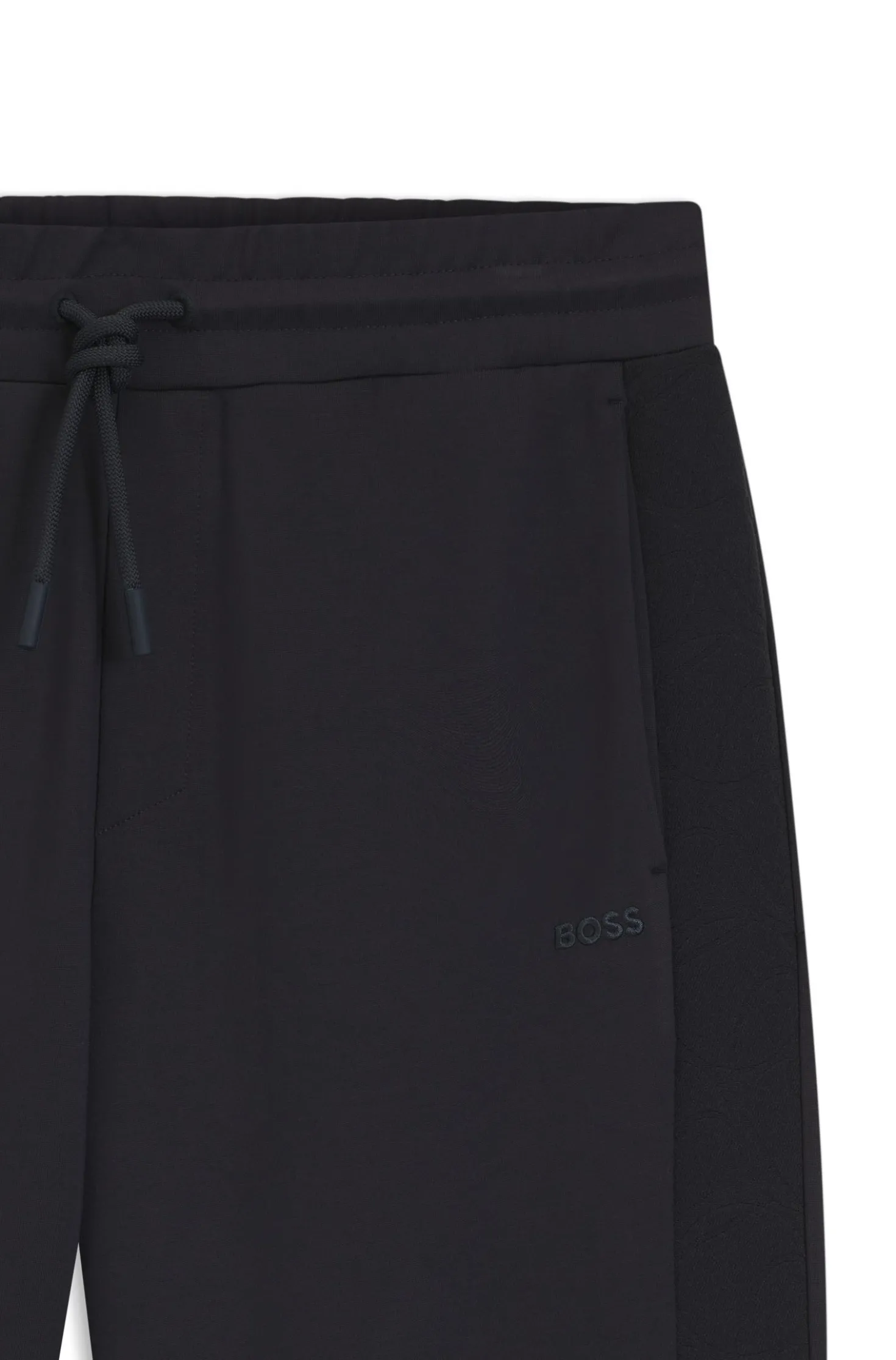 Regular-fit jersey trousers with jacquard tape