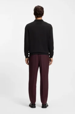 Regular-fit knitted jacket with ribbed trims