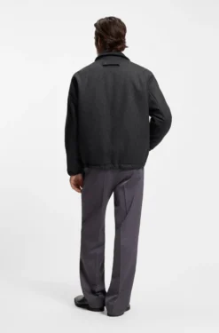 Regular-fit padded coach jacket in a wool blend