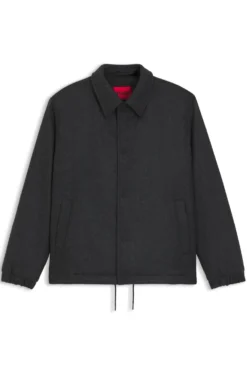Regular-fit padded coach jacket in a wool blend