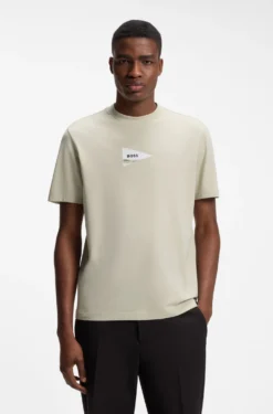 Regular-fit photoprint T-shirt in stretch cotton