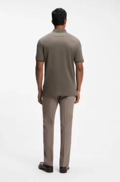 Regular-fit polo in cotton-silk jacquard