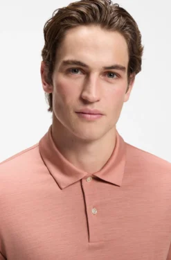 Regular-fit polo shirt in a wool blend