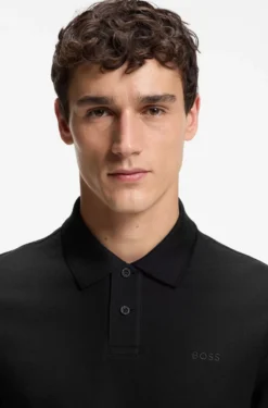 Regular-fit polo shirt in honeycomb-structured cotton piqué