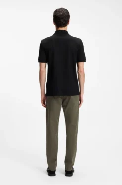 Regular-fit polo shirt in honeycomb-structured cotton piqué