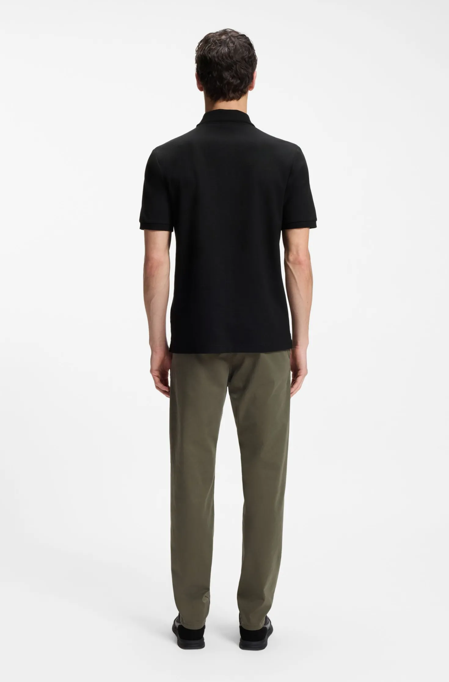 Regular-fit polo shirt in honeycomb-structured cotton piqué