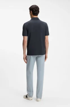 Regular-fit polo shirt in honeycomb-structured cotton piqué