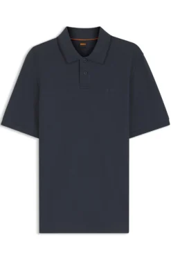 Regular-fit polo shirt in honeycomb-structured cotton piqué