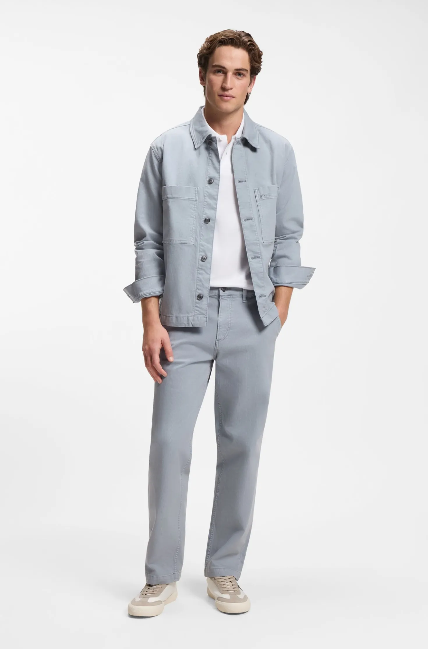 Regular-fit polo shirt in honeycomb-structured cotton piqué