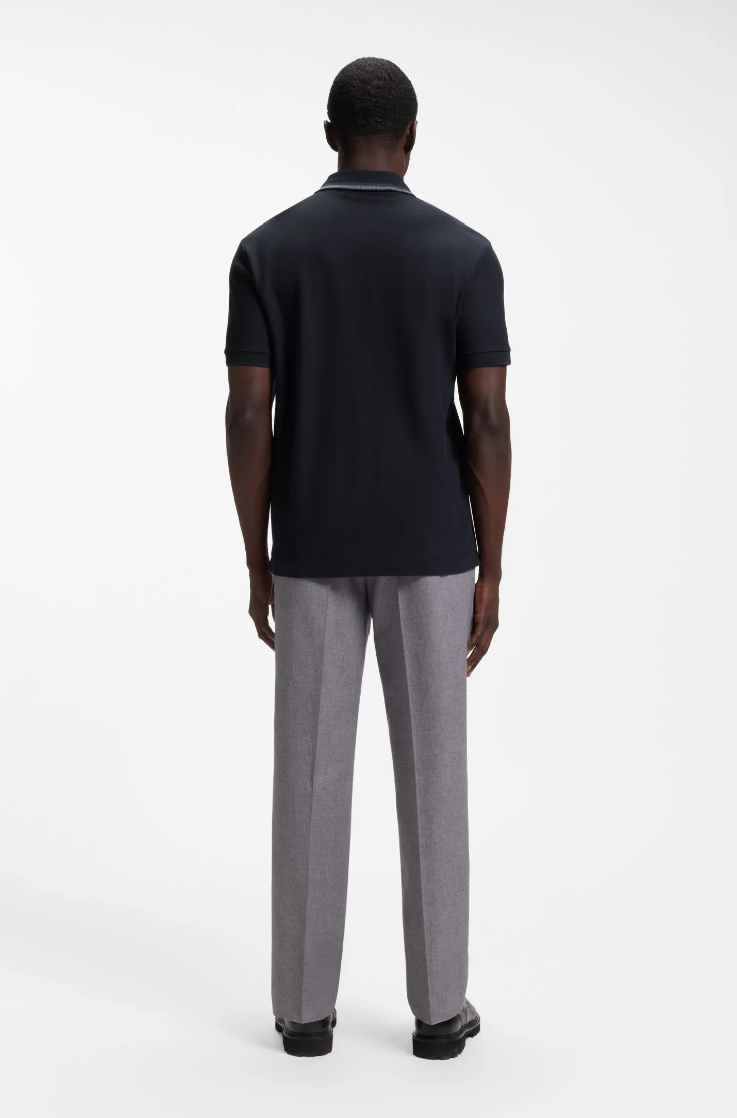 Regular-fit polo shirt in structured cotton piqué
