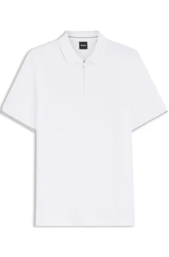 Regular-fit polo with zip closure