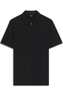 Regular-fit polo with zip closure