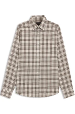 Regular-fit shirt in checked Italian-made cotton