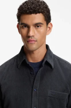 Regular-fit shirt in cotton corduroy
