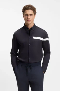 Regular-fit shirt in cotton jersey