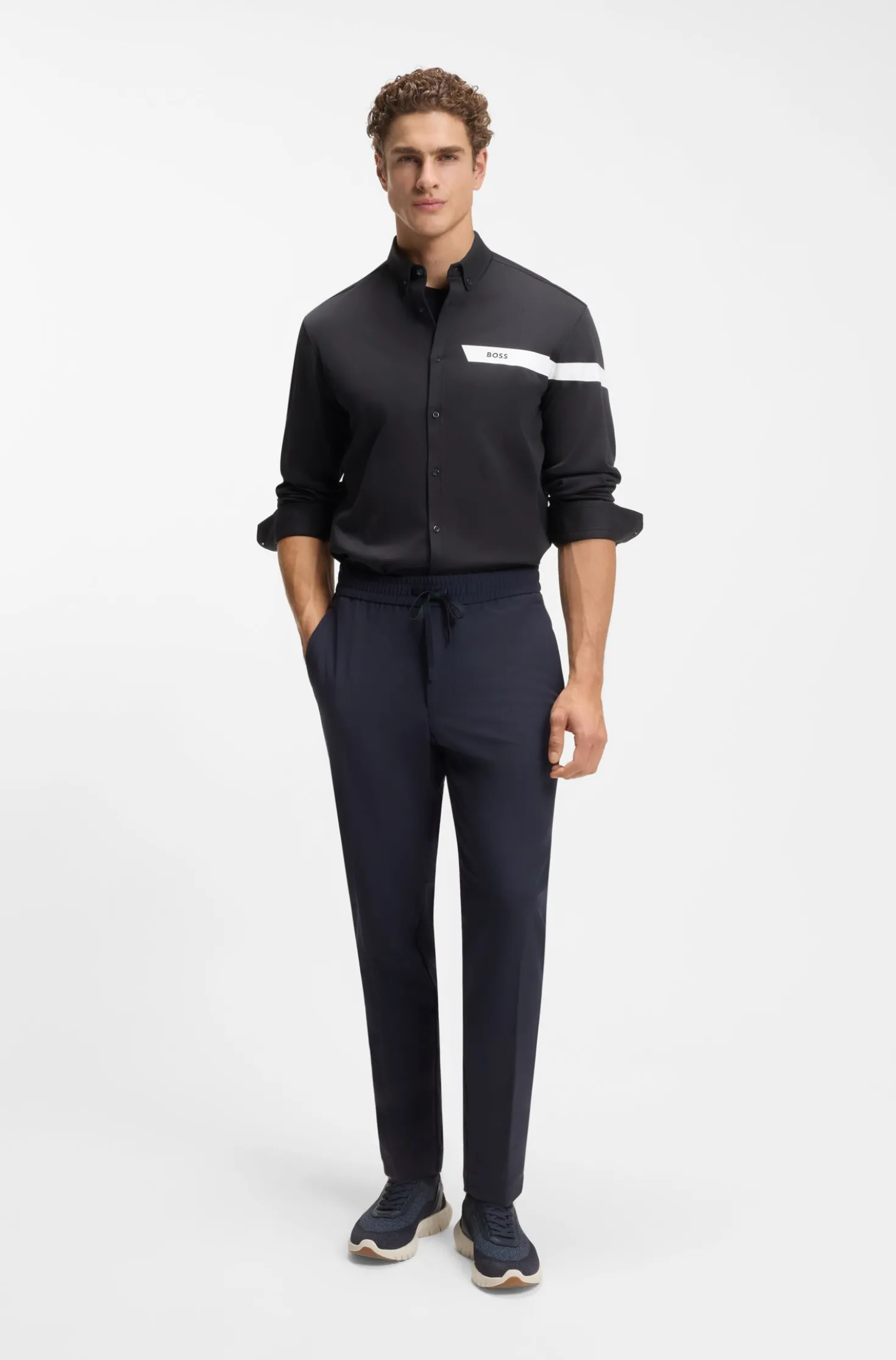 Regular-fit shirt in cotton jersey