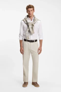 Regular-fit shirt in cotton poplin with embroidered logo