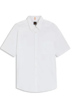 Regular-fit shirt in cotton poplin