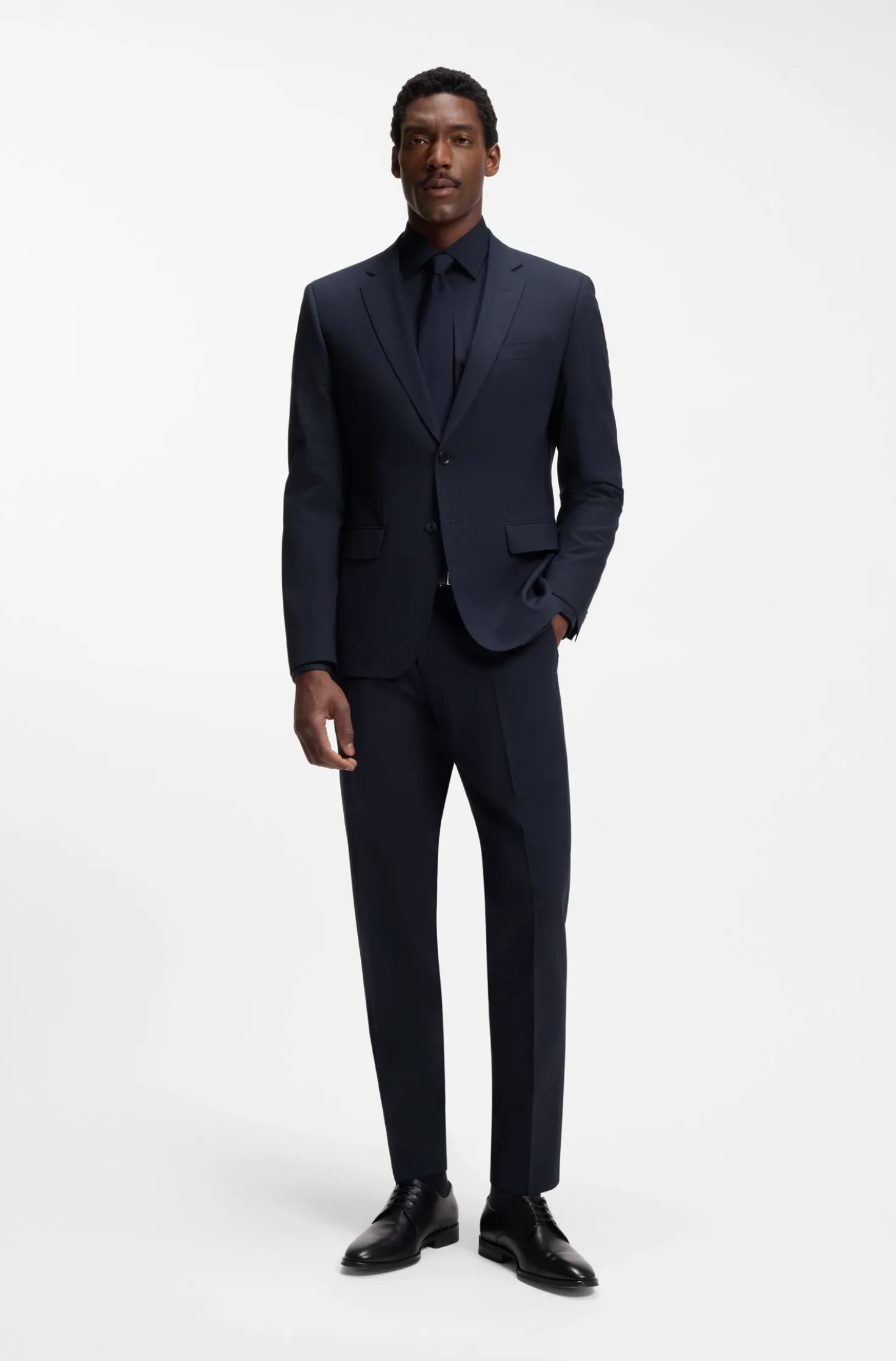 Regular-fit shirt in easy-iron stretch-cotton poplin